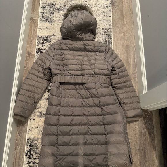 Seraphine Gray Puffer Coat with Faux Fur Hood - Picture 2 of 6